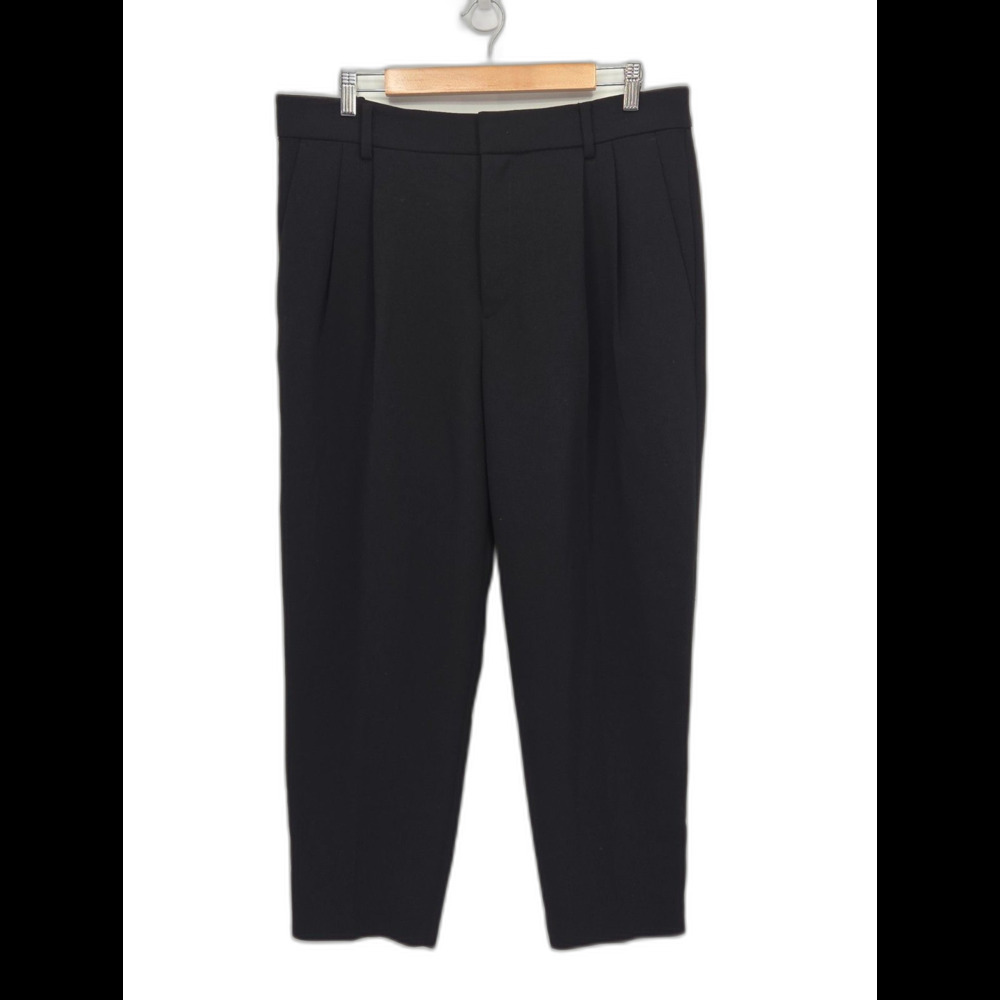 Lauren Ralph Lauren Pants Womens 14 Black Pleated Tapered Ankle Stretch Trouser